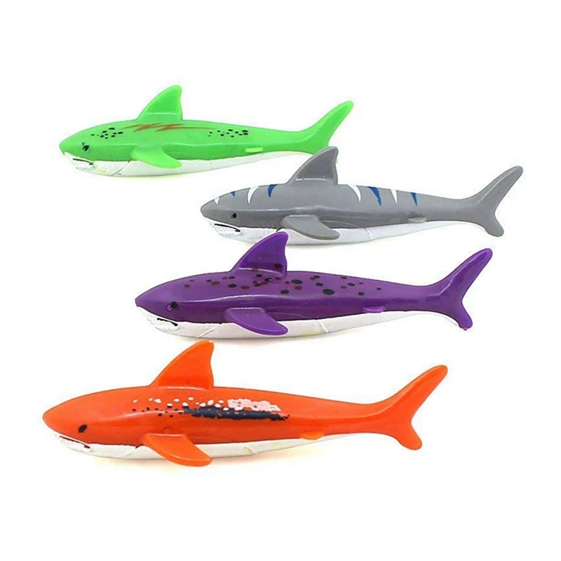 8 PCS Children's Swimming Toy Shark Shape Dive Toy Water Game Toy Game Diving Toy Pool Glide Shark Throw Torpedo Toy