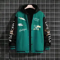 2023 New Jacket Coat Letter Printed  Wear Men Baseball Jacket Casual Long Sleeve Stand Jackets Men's Coats Sweatshirts Outerwear