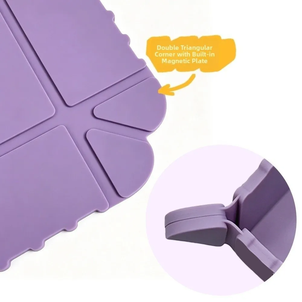 Compact Silicone Heat Insulation Pad Stackable Non-slip Magnetic Storage Box Anti-scald Reusable Foldable Camping Plates Cooking