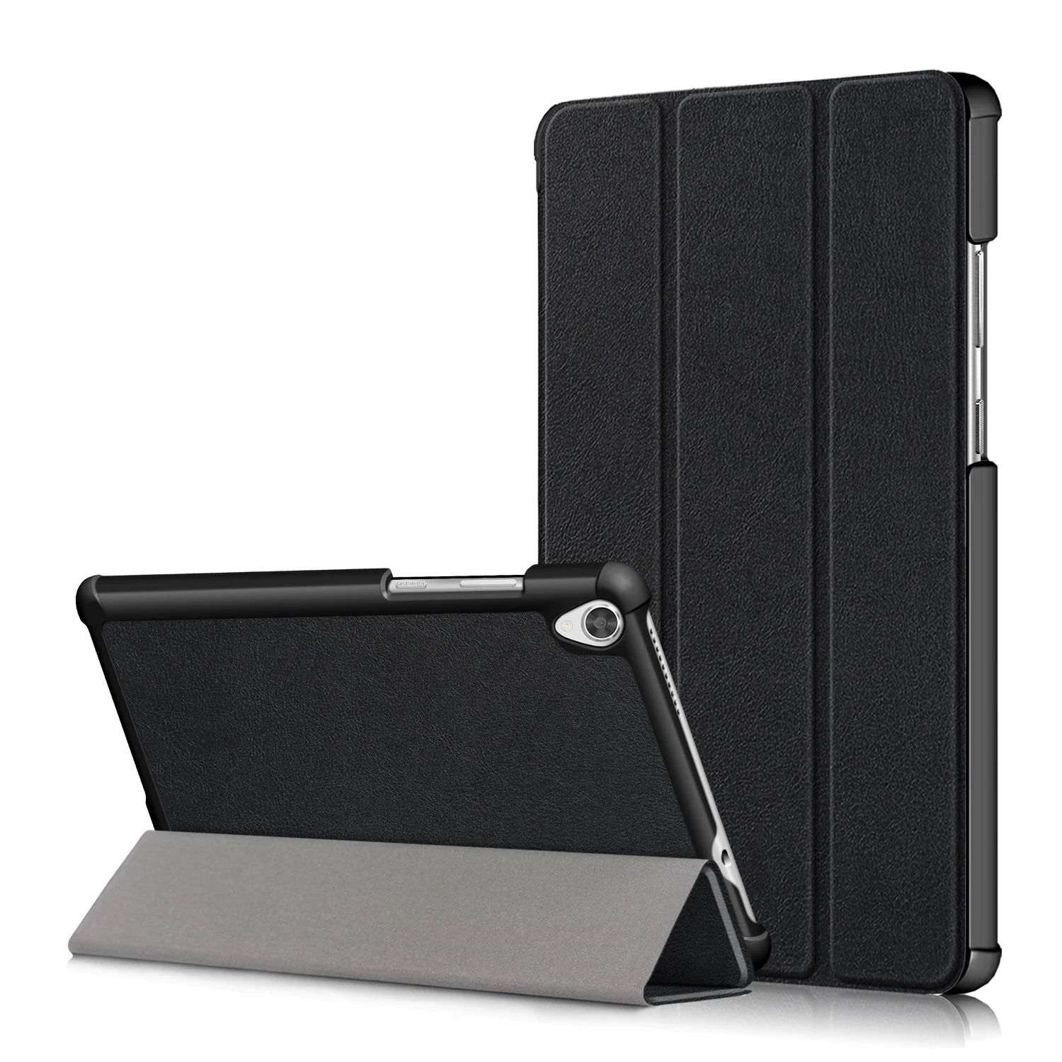 

Litch Skin PU Leather Tri-fold Stand Tablet Case for Lenovo Tab M8 TB-8505 - Black