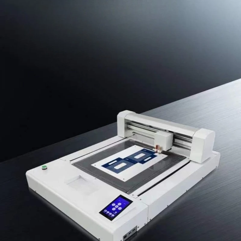 Small platform lettering machine double knife head gift packaging box cardboard self-adhesive printing label sticker edge