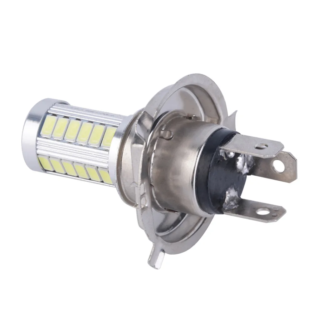 2Pcs 6000K White Car H4 Led Headlight Bulbs 5630 Chip 33 SMD LED H4 Fog Light Bulb Driving Light Daytime Running Light DRL