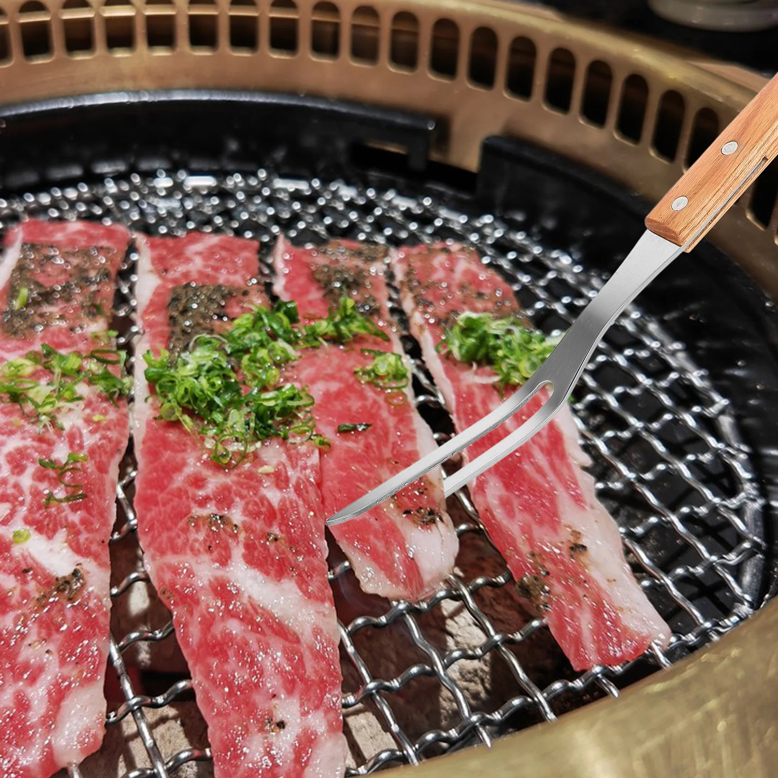 

Stainless Steel Meat Fork Barbecue Skewer Grill Tools Bbq Grilling Skewers Kitchen