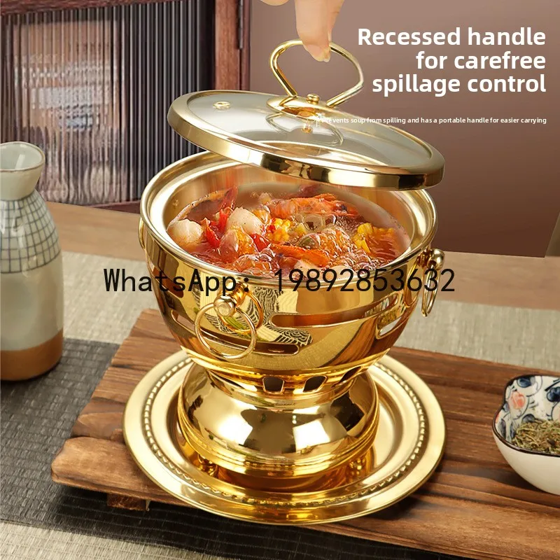 Extra-thick single-person copper hotpot, small hotpot one seat one serving buffet, each with a small copper pot