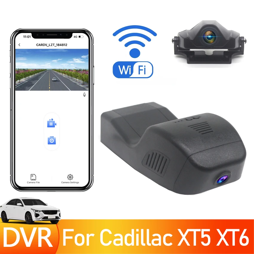 

New! Dash Cam UHD 4K Dashcam Car Camera Video Recorder DVR WIFI 24H Parking Monitor For Cadillac XT5 XT6 2016~2023 Night Vision