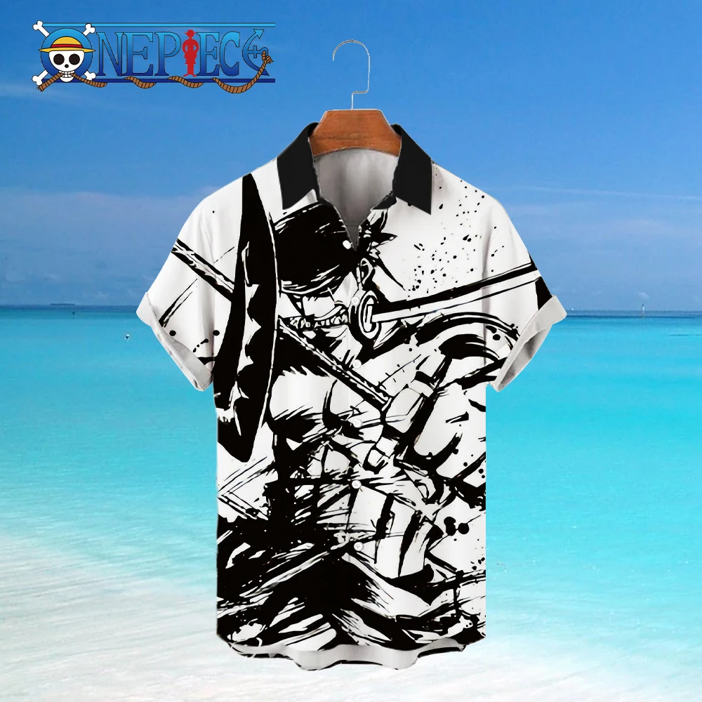 Social Shirt One Piece 5Xl Blouse Monkey D Luffy Oversize Shirts and Blouses Men's Cool Tops Harajuku Elegant Man Beach Hawaii