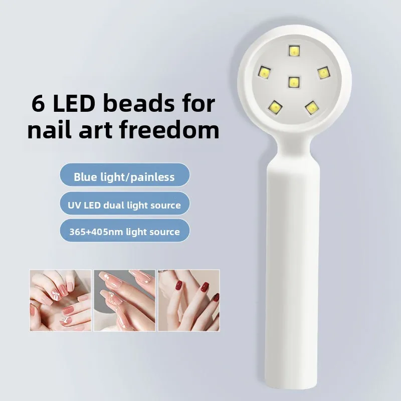 Portable Handheld Nail UV/LED Phototherapy Lamp Small Power Storage Style for Nail Glue Curing White Blue Light Nail Lamp
