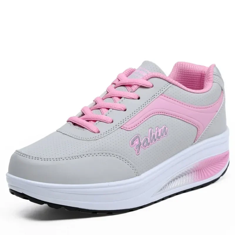 Zapatillas de deporte vulcanizadas para Mujer, zapatos planos de alta calidad, plataforma para caminar, talla grande