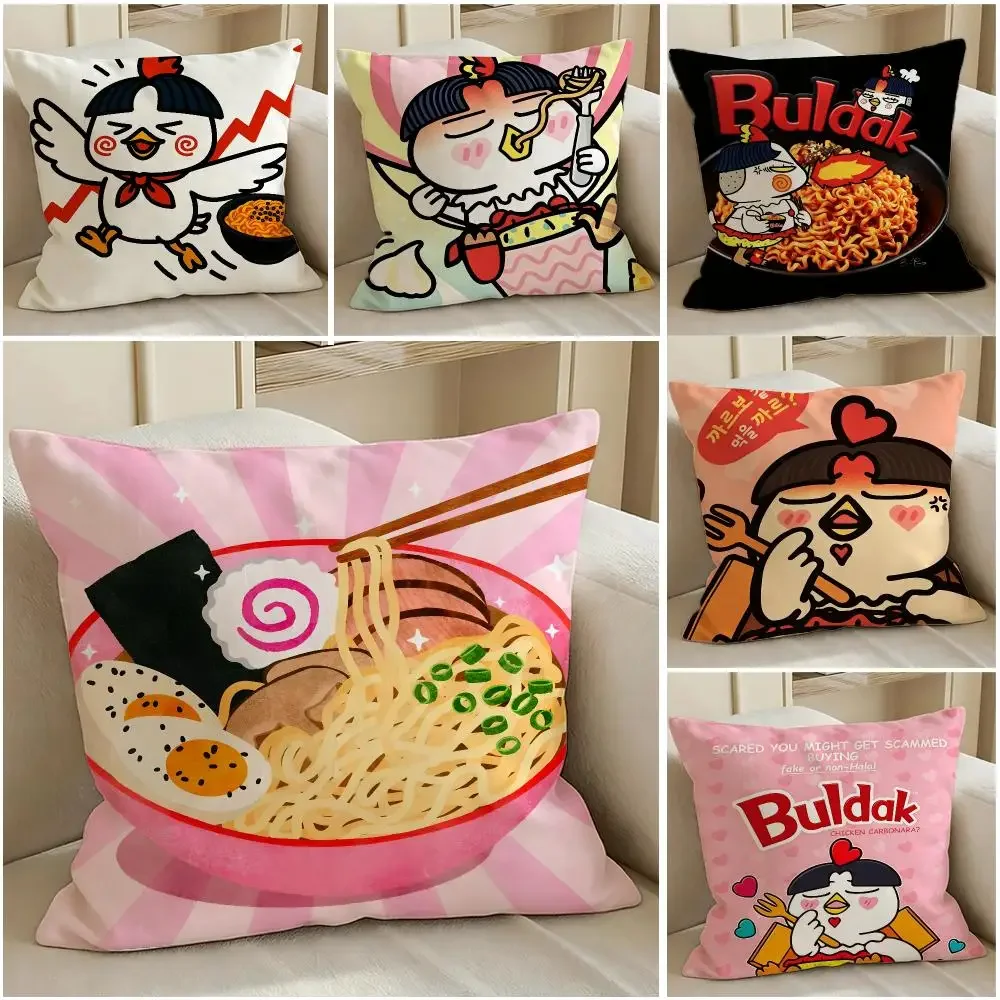 Samyang Buldak Ramen Cushion Cover Pillow Short Plush Warm CreamStylel Cushion for Living Room Bedroom Sofa Ideal for Gifting