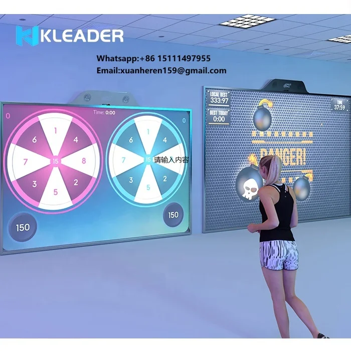 Virtual Interactive Sports Wall With Projector Games Virtual Throw Ball Digital Game Rehabilitation Shooting Gaming Simulator