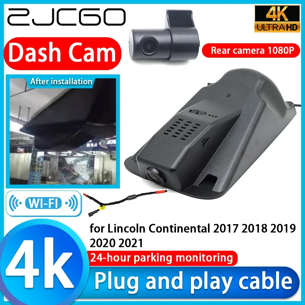 

ZJCGO Video Recorder 4K UHD Plug and Play DVR Dash Cam for Lincoln Continental 2017 2018 2019 2020 2021