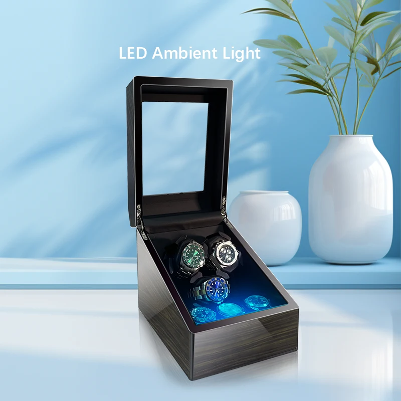 กล่องหมุนนาฬิกาอัตโนมัติ 1 ชิ้น, กล่องใส่นาฬิกา 3+3 ช่อง, กล่องเก็บนาฬิกาความจุขนาดใหญ่, มอเตอร์เงียบ, ไฟ LED, หมอนรองนาฬิกาแบบนุ่ม