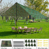 Camping tarp, outdoor awning Tarp waterproof UV tent ultra-light canopy hammock beach awning outer tent sunshade