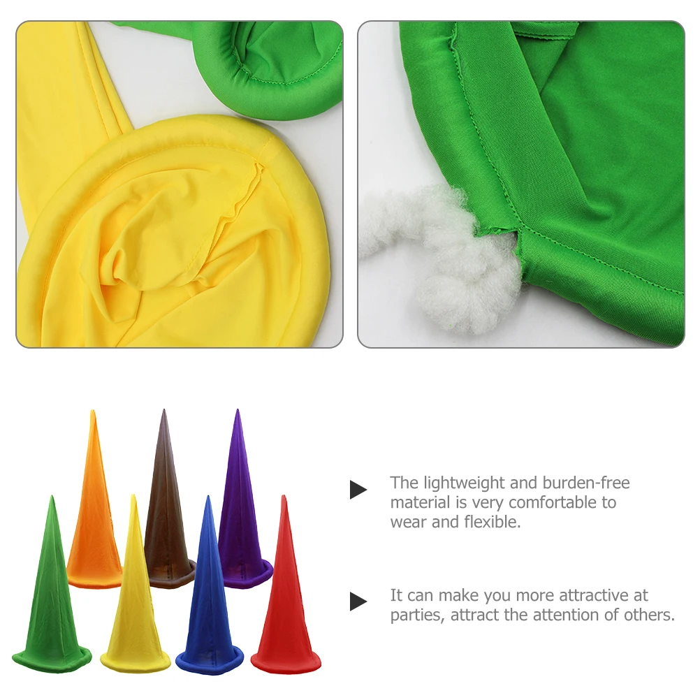 7pcs Christmas Hat Headset Gnome Hats For Halloween Party Decor Dwarf Cap Festive Costume Accessories Party Supplies
