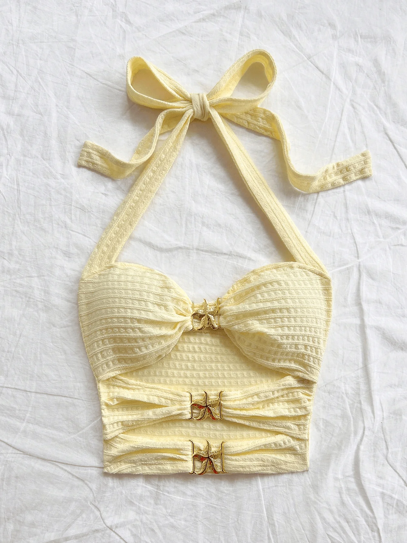 نمط الرغبة النقية، تصميم مرصع بنجمة خماسية مجوفة، تنحيف، بلوزة رسن متعددة الاستخدامات للصيف