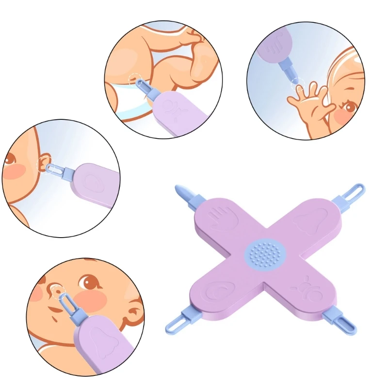 أداة العناية بالأطفال ، أدوات تنظيف الأنف والسرة للأطفال ، ملاقط الأطفال ، لوازم العناية بالأنف ، مشبك Booger ، الأذن ، الأنف ، الأطفال ، 4 في 1