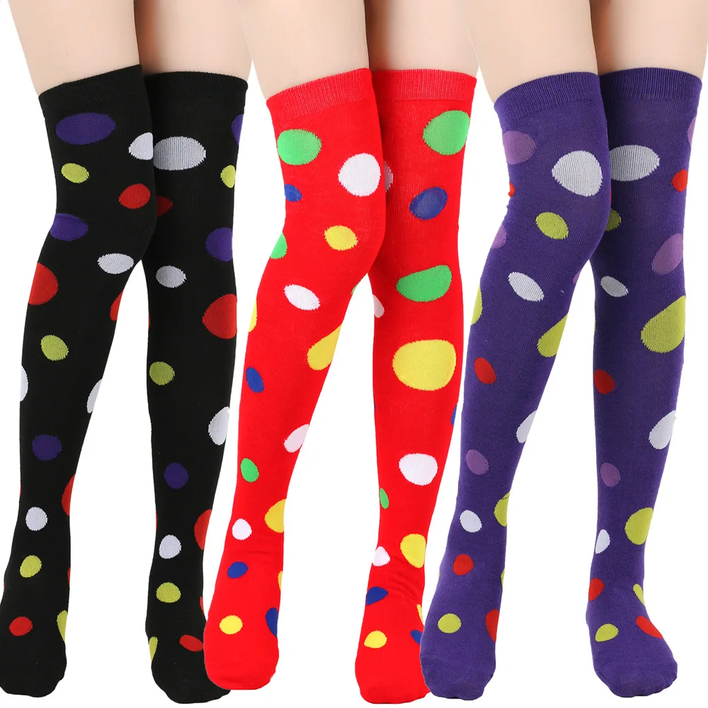 Große gepunktete Strümpfe für Damen, über Knie, hohe lange Socken, bunter Kuh-Druck, Anime-Performance, Cosplay-Requisiten, Party, Festival, Geschenke – Detail 2