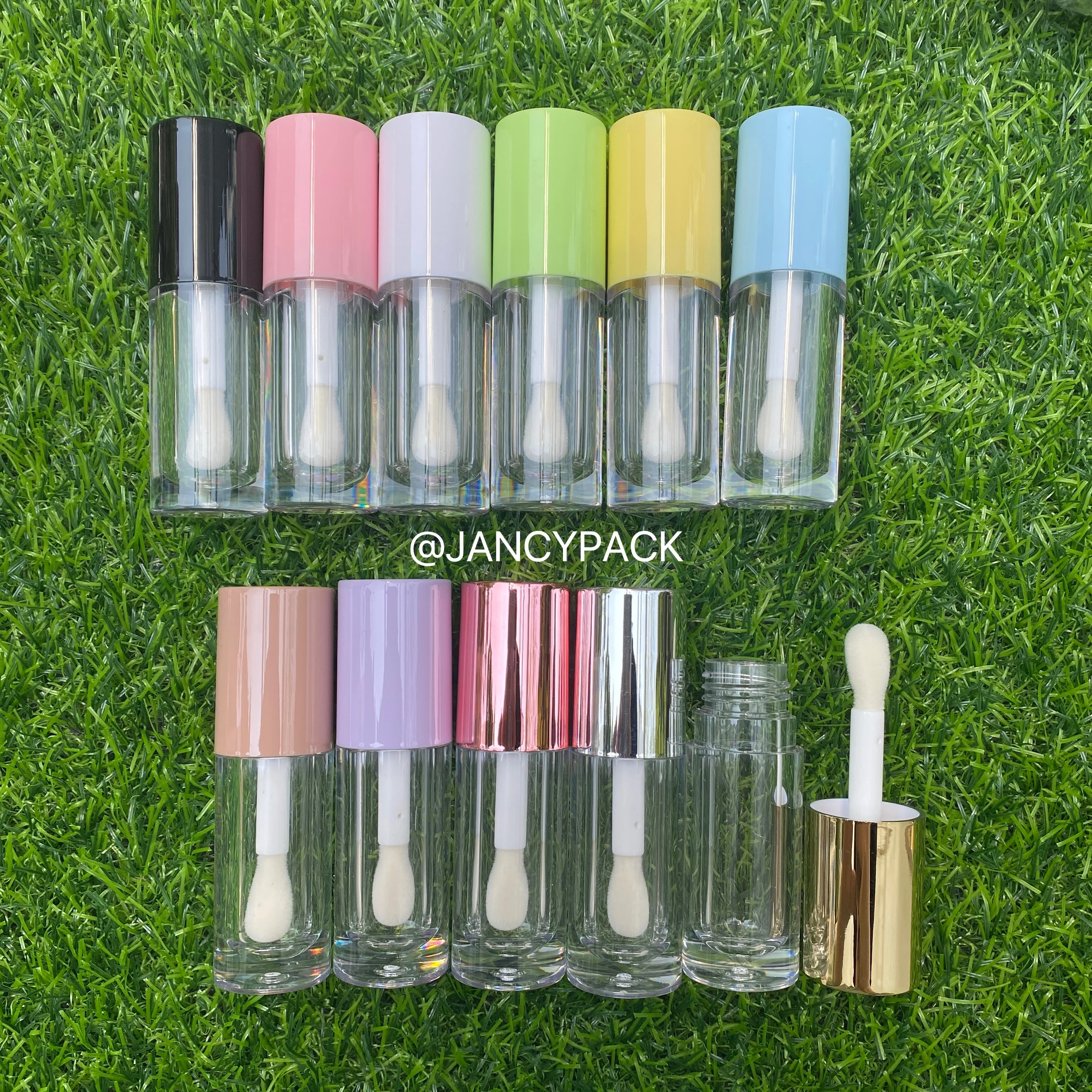 Colorful White Big Wand Transparent round chubby Lip Gloss Tube Cosmetic Thick Brushl lip plumper tube empty Lipgloss Container