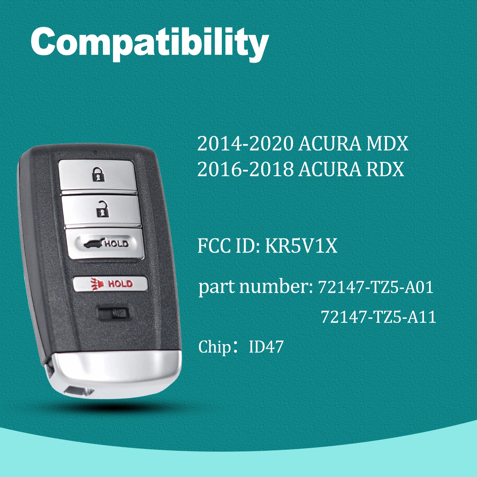 Picture 3: New For 2014-2020 ACURA MDX /2016-2018 ACURA RDX programming Key KR5V1X OBD Remote Key fob and Programmer tool