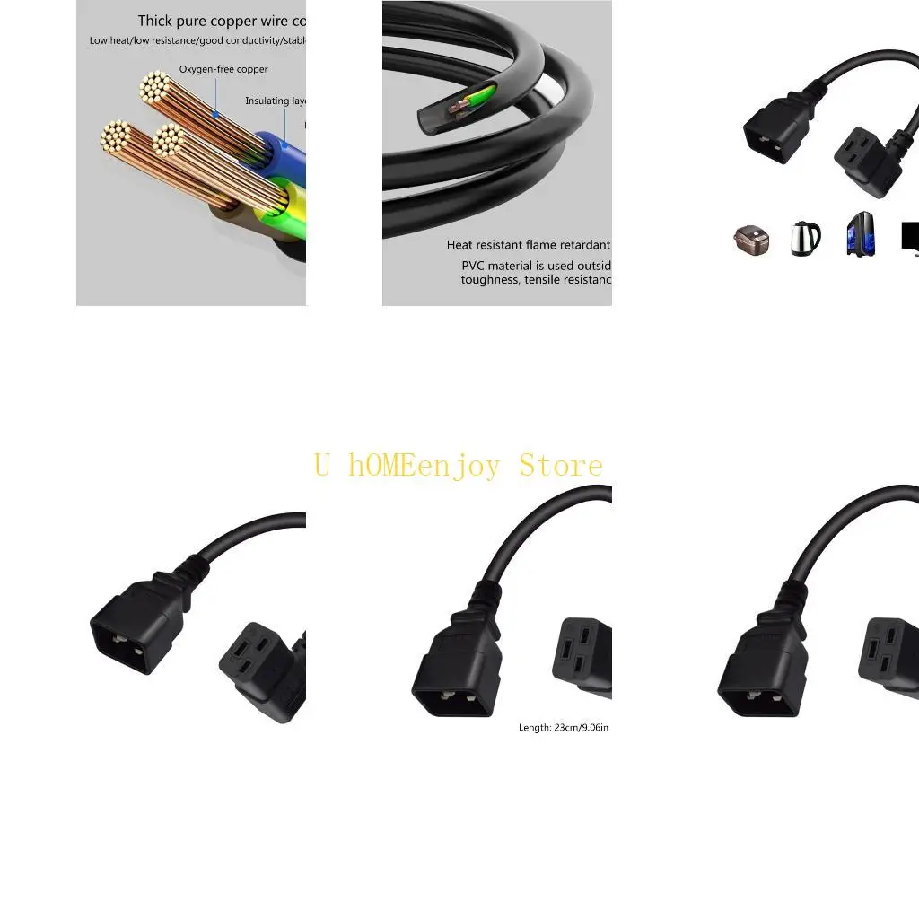 

B0KF Эффективный шнур питания 16А, 250 В, прямоугольный силовой кабель IEC320 от C19 до C20