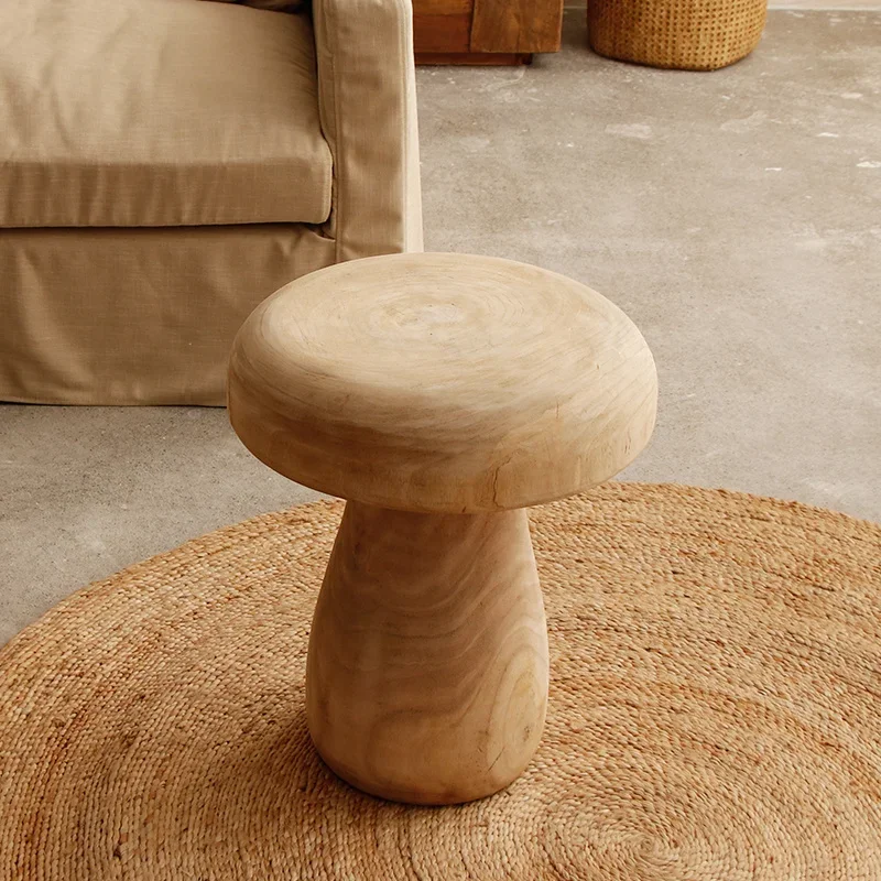 Mushroom Wooden Stool for Children, Low Stool, Creative Foot, Courtyard, Household Foot, Living Room, Personality