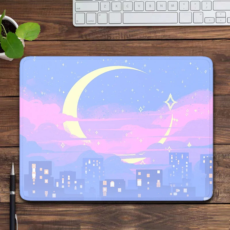 Kawaii Gato Preto Mouse Pad, Pequeno, Anime, Sailor Moon, Computador, Acessórios de Escritório, Tapete de Mesa, Personalizado