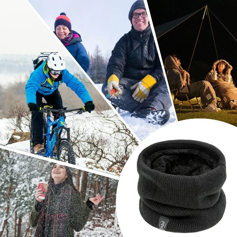 ثلاثة ألوان سميكة لتدفئة الرقبة المقاومة للبرودة، وشاح للرقبة منسوج ناعم عصري، قناع وجه للجنسين للتزلج على الجليد في الشتاء والجري #6