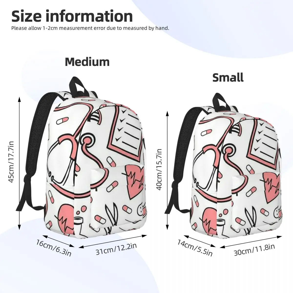Enfermera En Apuros Doctor Nurse Medical Backpack Daypack Large Capacity Kids BookBag School Bag Shoulder Bags for Boys Girls