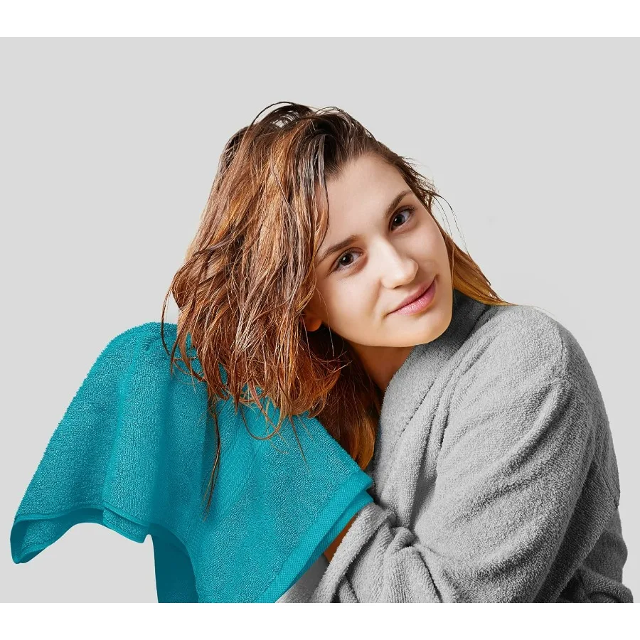 مجموعة مناشف مميزة مكونة من 8 قطع للحمام وصالة الألعاب الرياضية والفنادق والمنتجعات الصحية: تتضمن مناشف حمام و2 مناشف يد و4 قماش غسيل 600 GSM 100 Ri #3