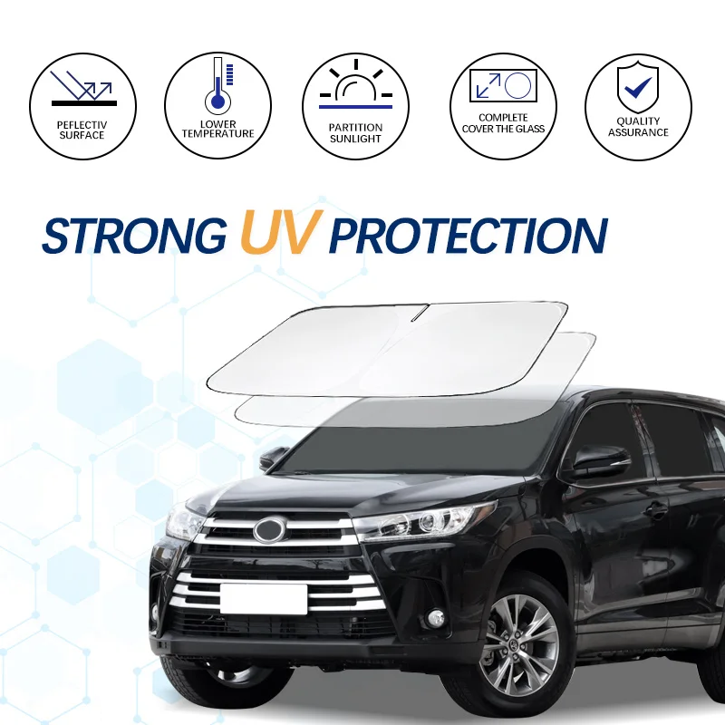 

Car Windshield Sun Shade For Toyota Highlander Sunshade Summer Visor Protector Foldable Blocks UV Rays Protection Accessorie