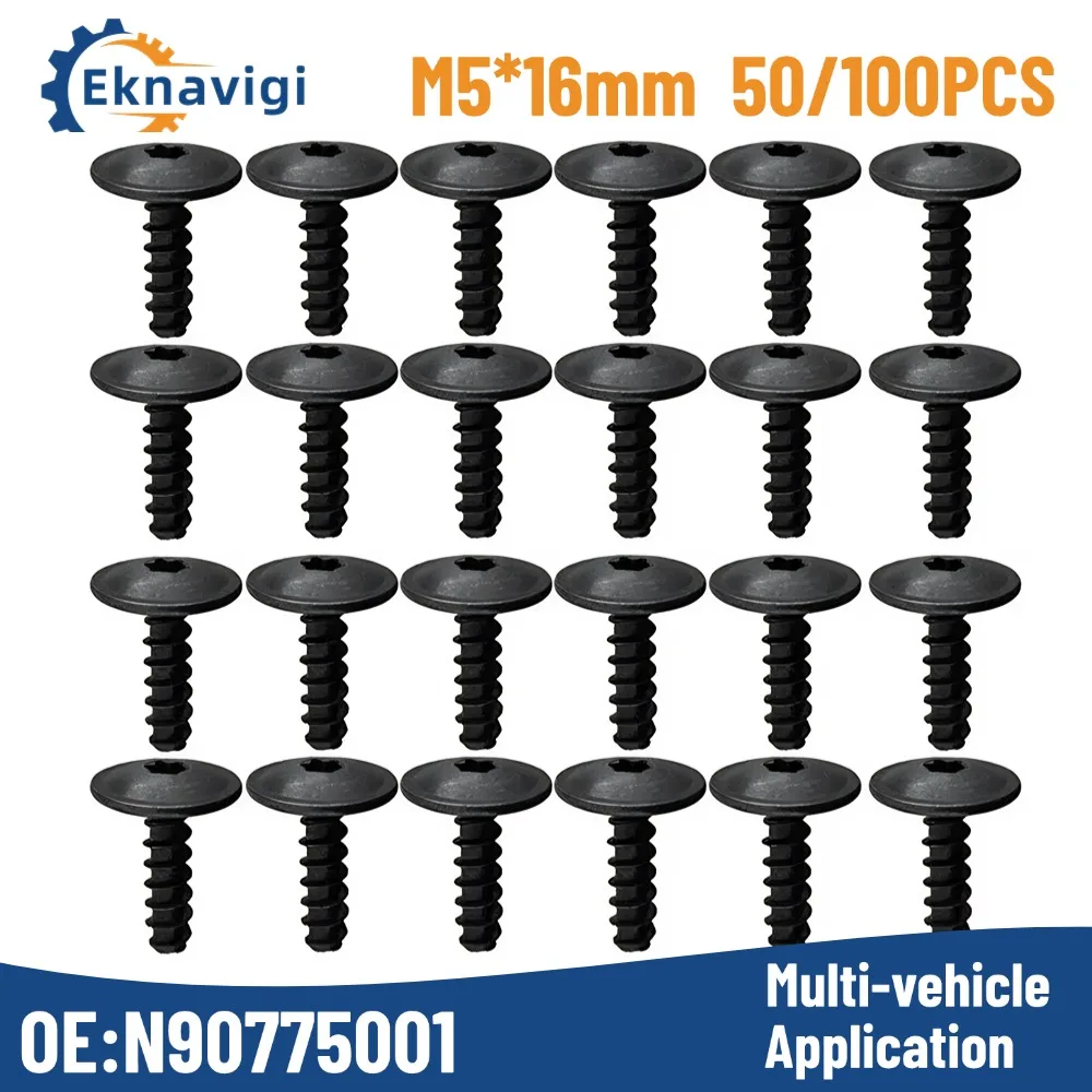 50/100PCS OE#N90892001 N90775001 Fender Liner Screw Splash Guard Screws For VW Audi N90775001 T25 Torx Drive