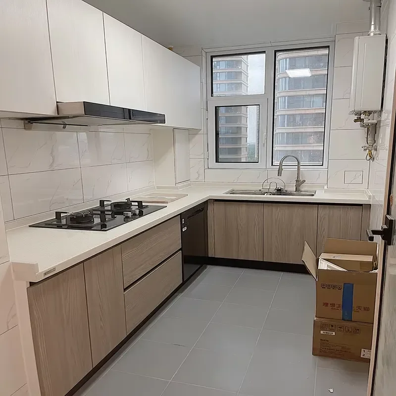 Professional Custom Modern Kitchen Cabinet Design MDF Panels Durable Large Capacity Waterproof Eco-friendly Multi-Functional