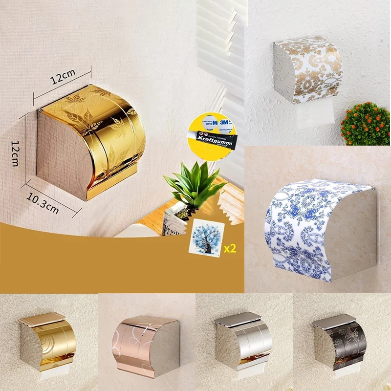Stainless Steel Wall Toilet Paper Roll Holder Self Adhesive Holder Towel Rack