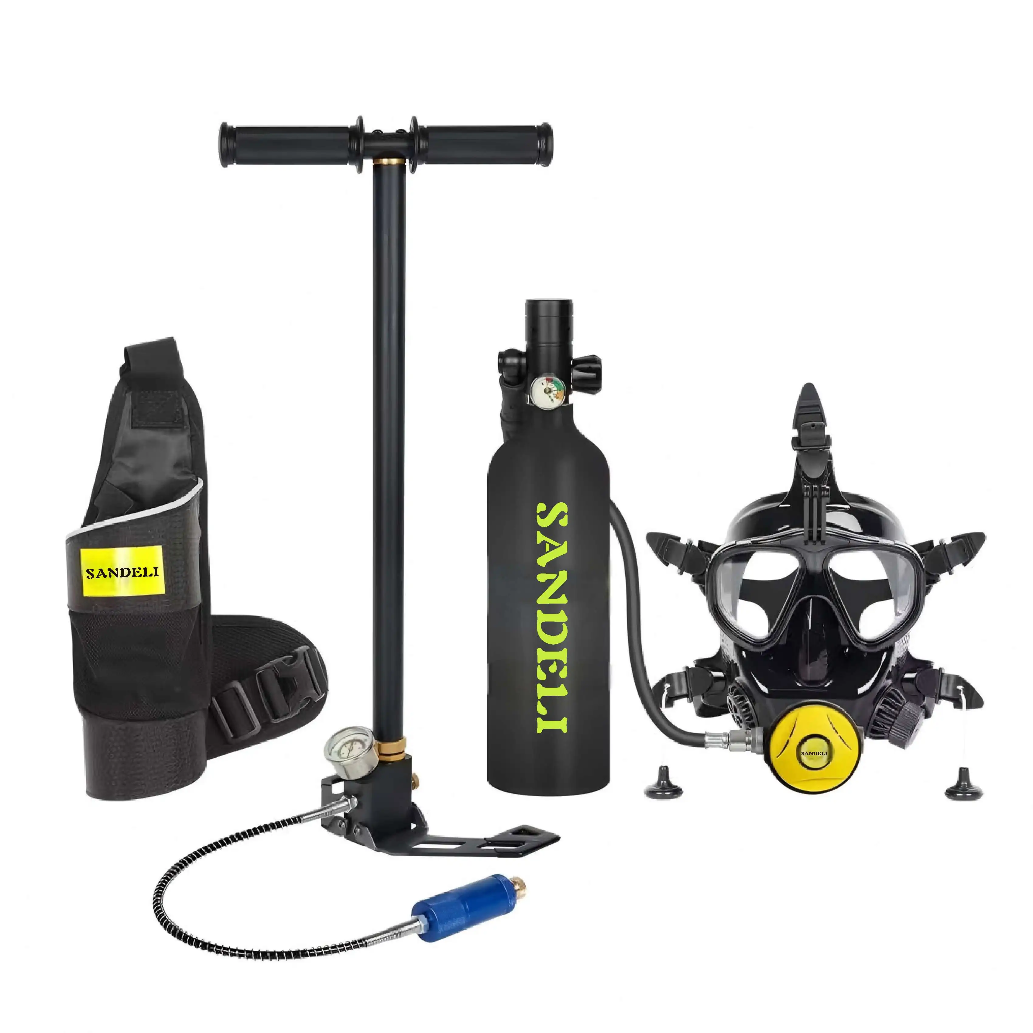 

1L mini scuba tank with full-face mask, aluminum scuba gear