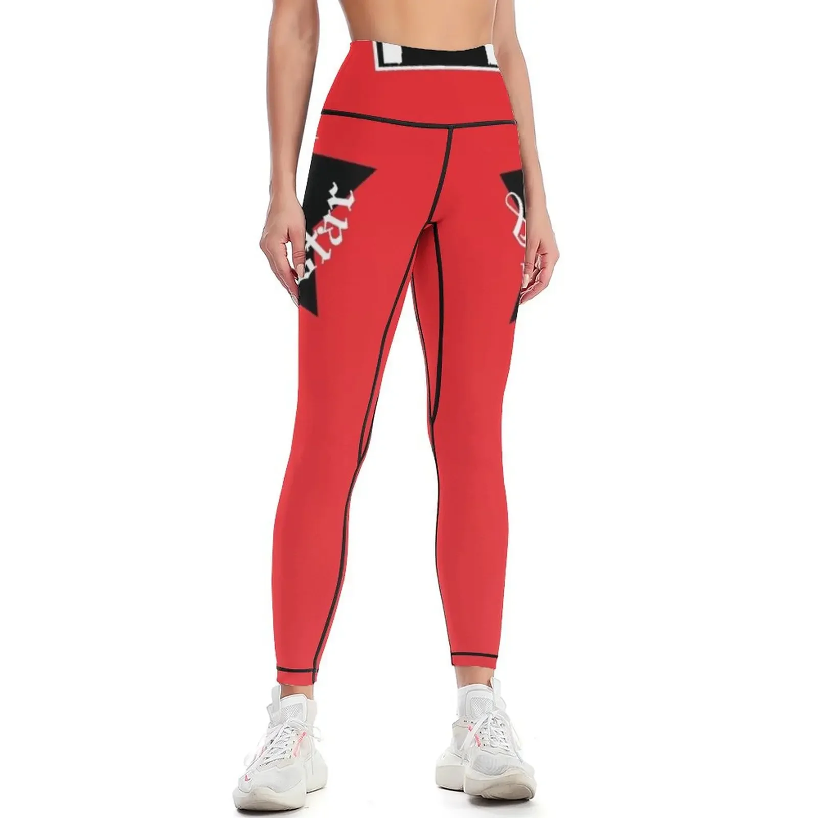 

You Think You Know Me Red/Black "06 Leggings Clothing fitness gym clothing legging pants raises butt Womens Leggings