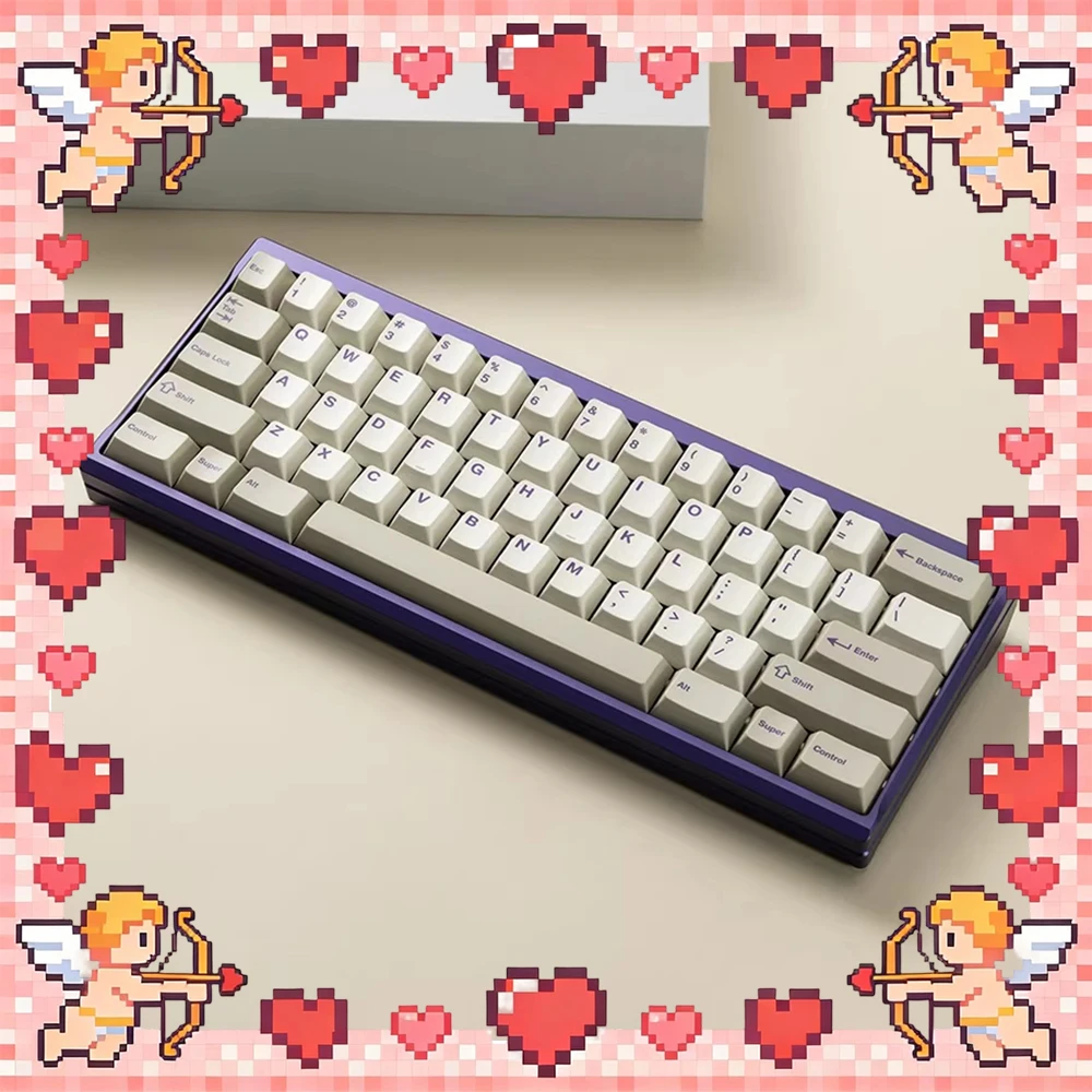 PBTfans Office Love PC Keycaps Thermal Sublimation Pbt Texture Of Wood Keyboard Keycaps Beige Original Factory PC Accessories