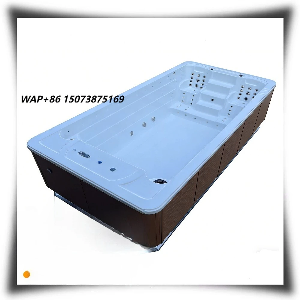 Freestanding Swim Spa Pool Outdoor Large 6m Hot Tub Bathtub Endless Pool With Heated Smart Control for 5-6 Persons