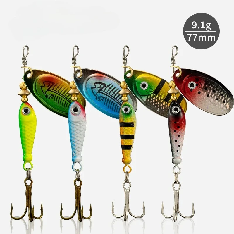 

Fishing Spinner Bait 9g Spoon Lure Metal Baits Treble Hook Isca Artificial Fish Wobbler Feeder Carp Spinnerbait