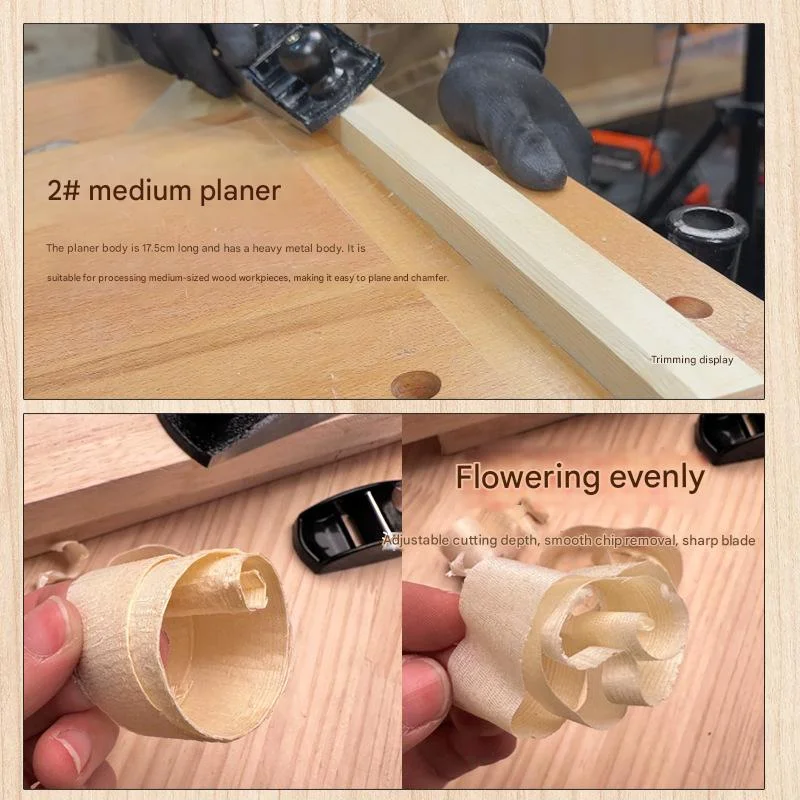 Planer Kayu Presisi dari Besi Cor untuk Finishing Permukaan Kayu Keras dan Lunak, dalam Kotak Penyimpanan Kayu