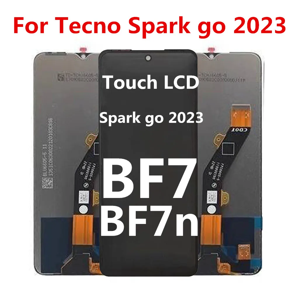 Original For Tecno Spark Go 2023 LCD BF7 Display Screen Touch Panel Digitizer For Tecno Spark Go 2023 BF7 Frame LCD touch