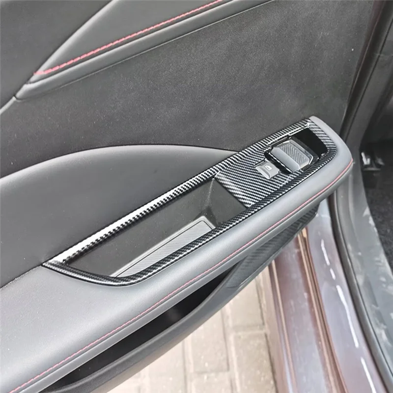 

A99F-Car Window Lift Button Switch Frame Cover Decorative Trim For MG 5 MG5 2025 Accessories Carbon Fiber LHD