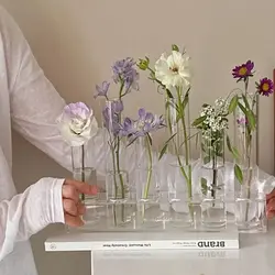 Test Tube Vase Small Ornament, Glass Flower Rack, Light Luxury High-end Flower Hydroponic Flower Arrangement Test Tube Vase