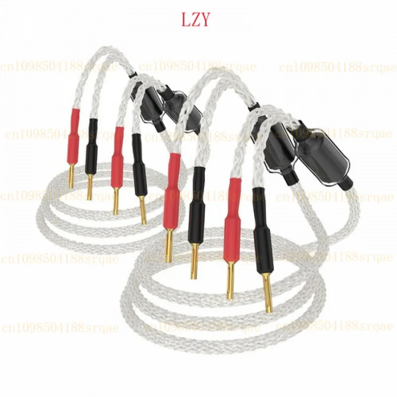 

Пара для Vibrorg 16-ядерный 100% чистый серебристый мягкий акустический кабель, штекер Bnanana из чистой меди