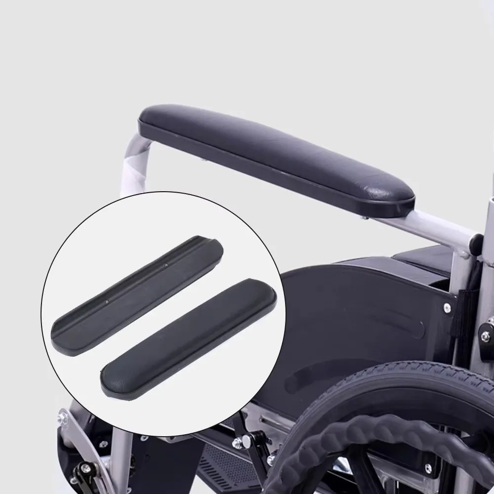 

2PCS Comfortable Wheelchair Armrest Pad Leather Sponge Spare Part Arm Rest Pad Cushioning Soft Arm Pads Cover Arm Rest Support
