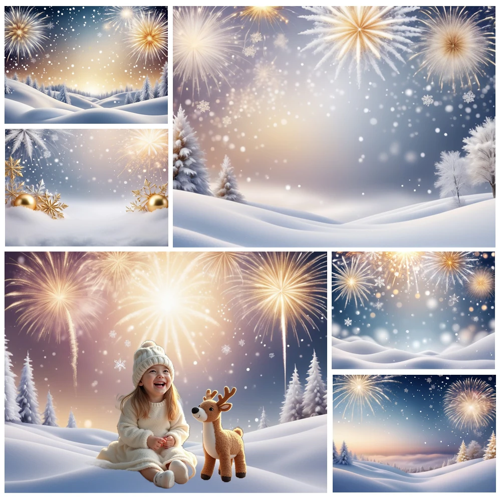 

MOON.QG Christmas 2025 Background Photography Pine Bokeh White Snowflake Custom Backdrop Photozone Wallpaper Shooting Props