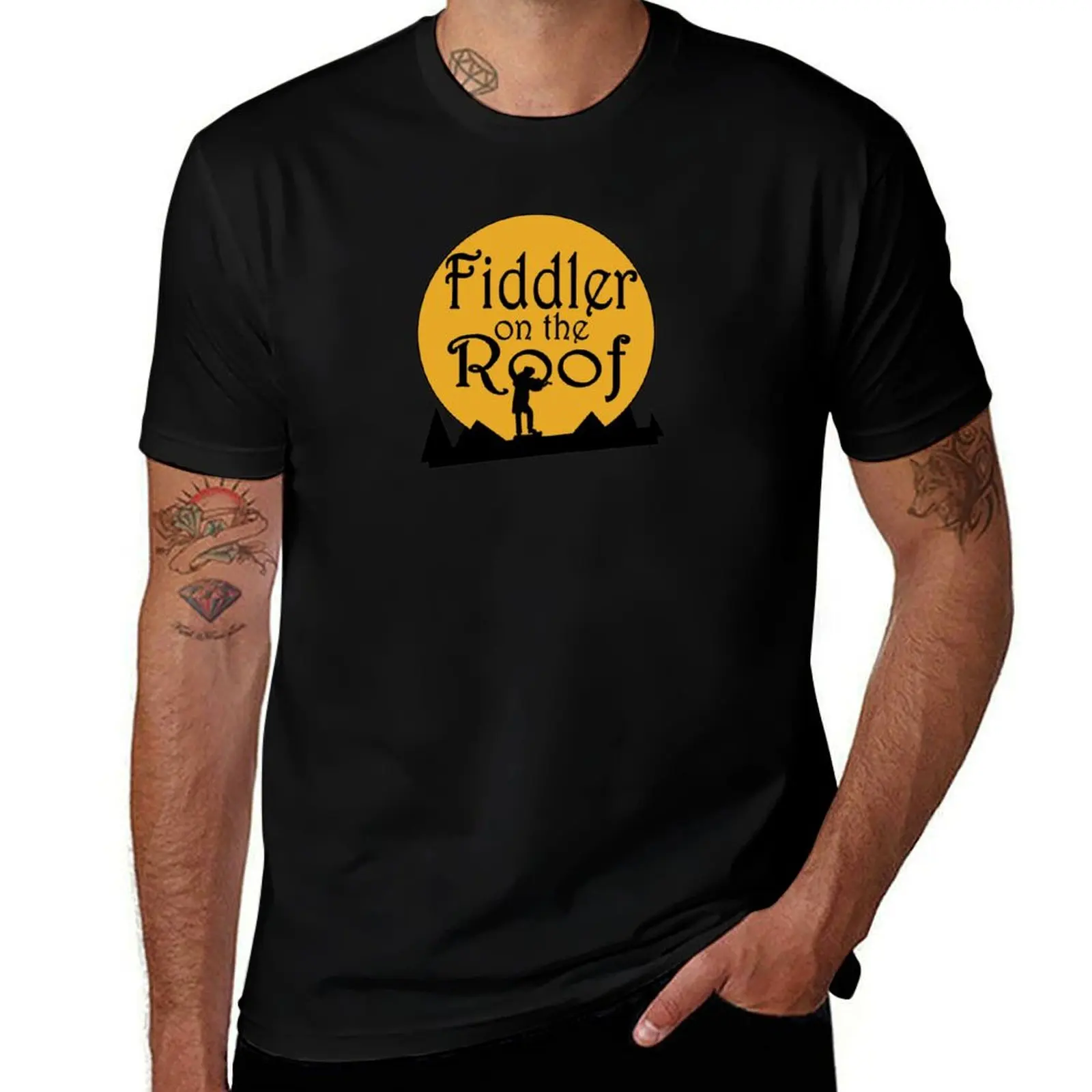 Fiddler on the Roof musical logo T-Shirt custom t-shirts topping t shirt for men