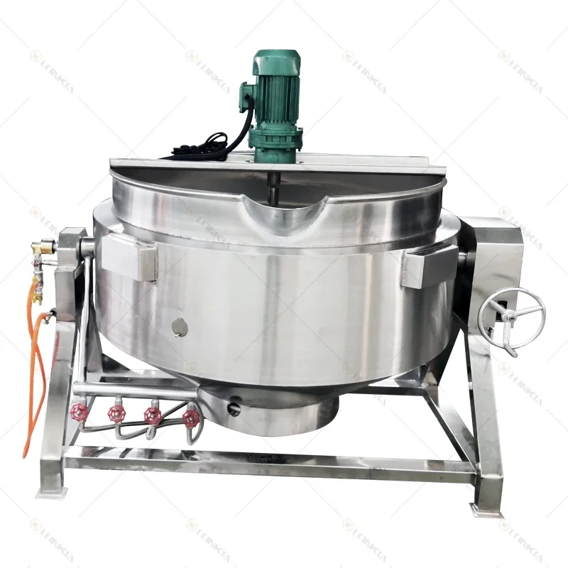 200L 600L 800L jacketed kettle electric gas steams heating planetary stirring pot industrial cooking mixer