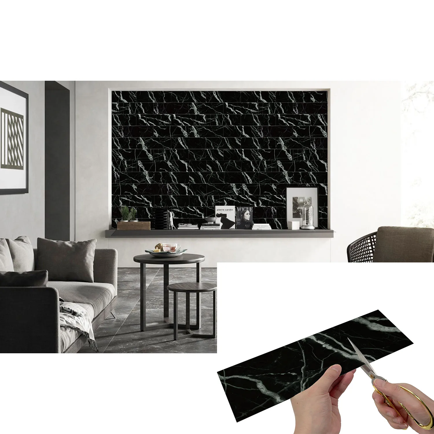 New 54pcs Matte Marble Wallpaper Waterpoof Tile Wall Sticker Home Decoration 3D Parquet Floor Wood Self Adhesive For The Kitchen