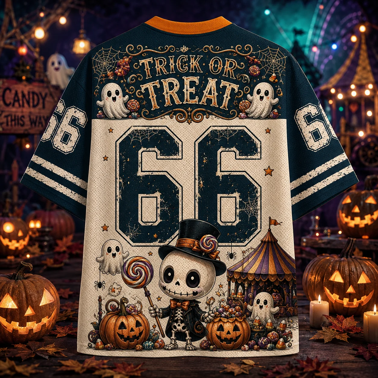 Adult Kids Halloween T-Shirt Spooky Pumpkin Bat Print Fit Round Neck Short Sleeve Holiday Party Tee Tops Casual Gifts
