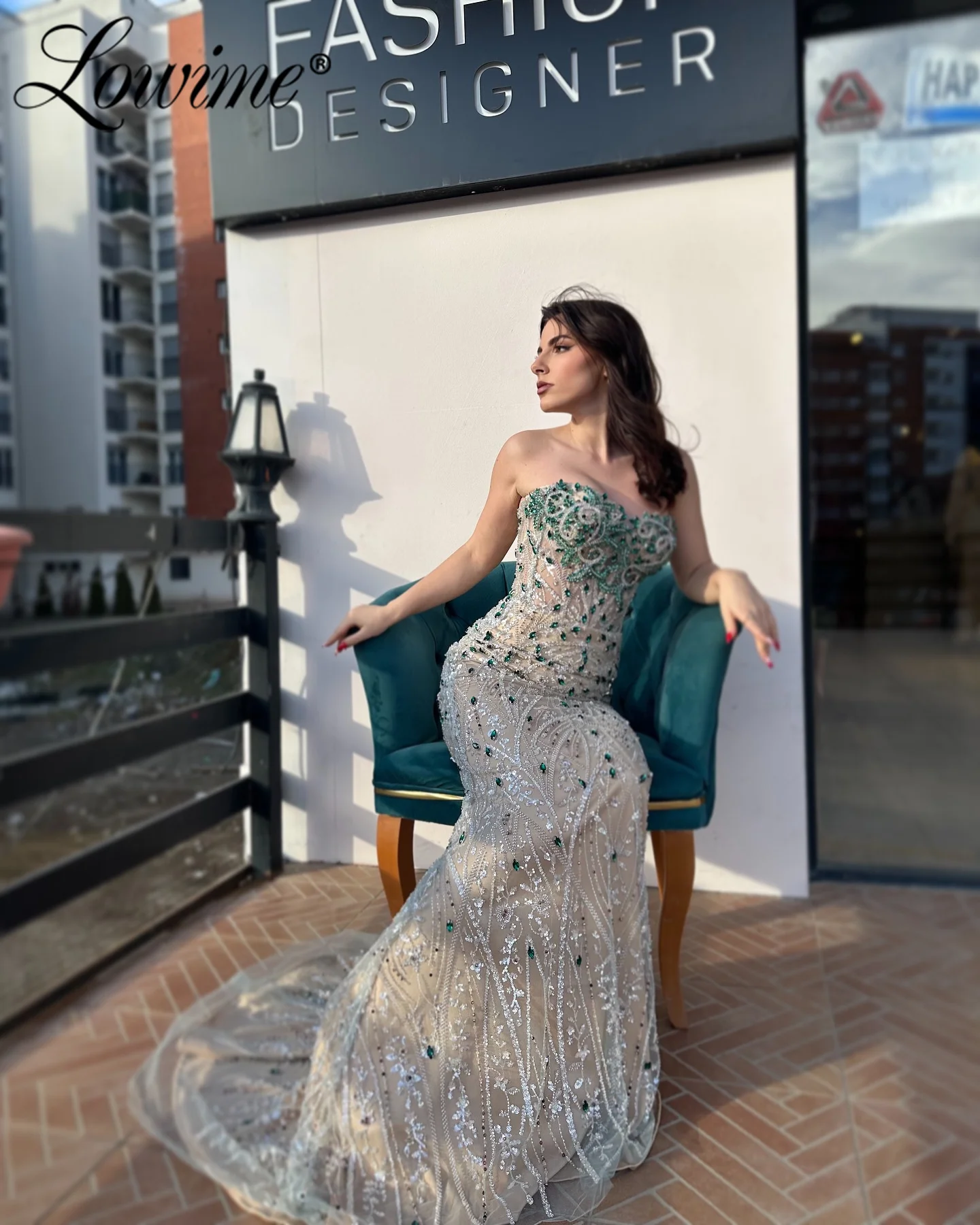 Green Crystals Mermaid Prom Dresses 2025 Customized Long Wedding Party Dress Arabic Evening Gowns Robe Soiree Coktail Champagne